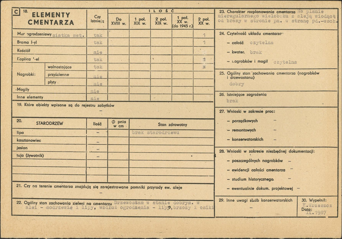 Karta cmentarza, skan nr 2