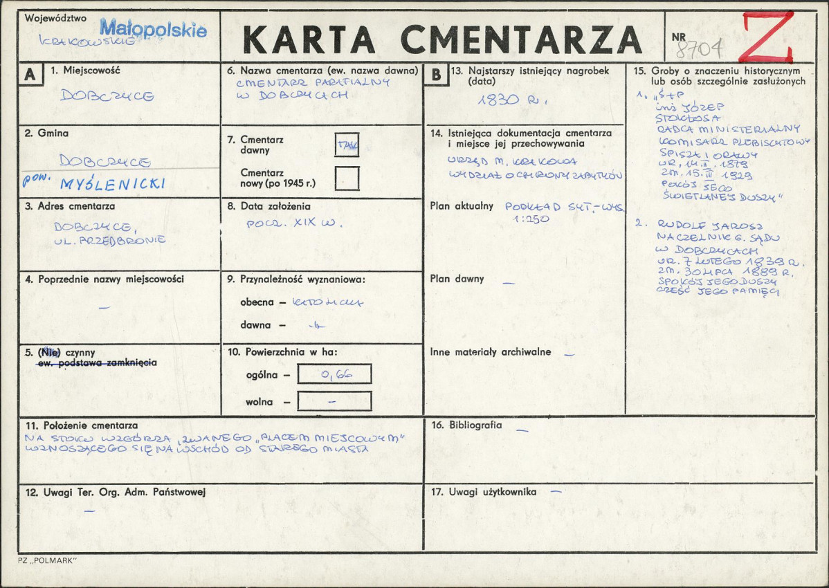 Karta cmentarza, skan nr 1