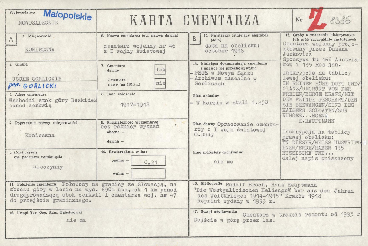 Karta cmentarza, skan nr 1