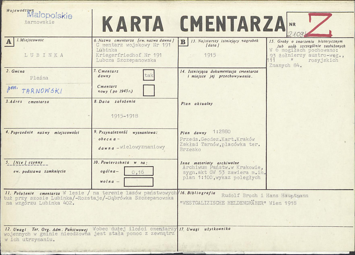Karta cmentarza, skan nr 1