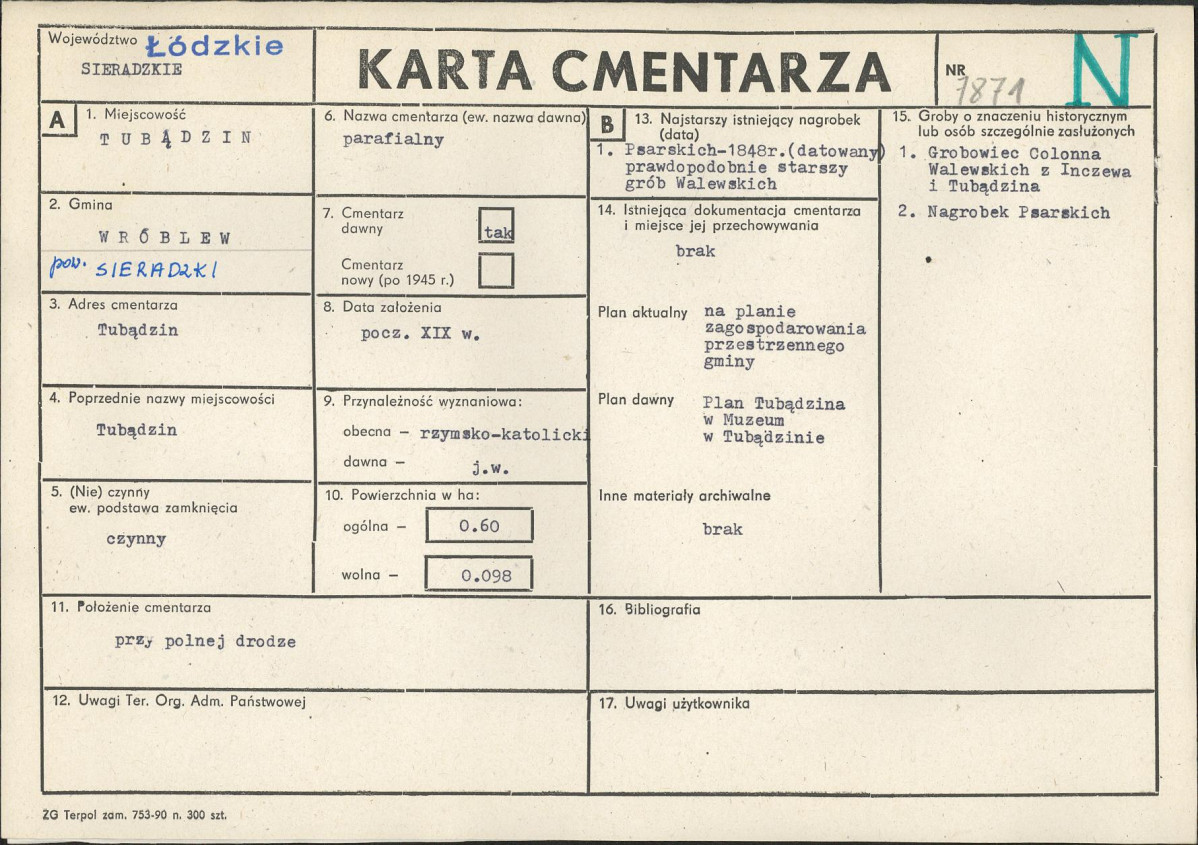Karta cmentarza, skan nr 1