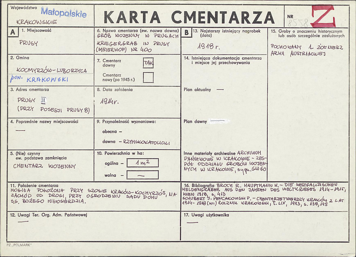 Karta cmentarza, skan nr 1