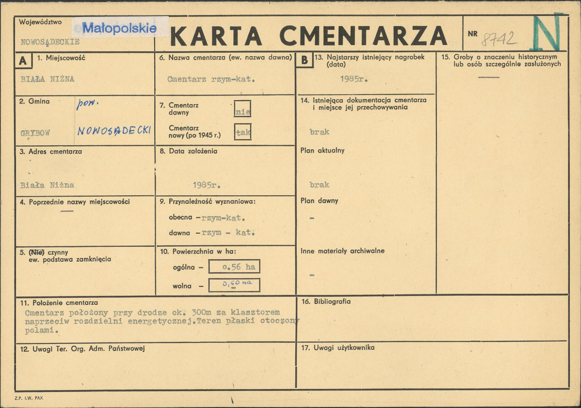 Karta cmentarza, skan nr 1