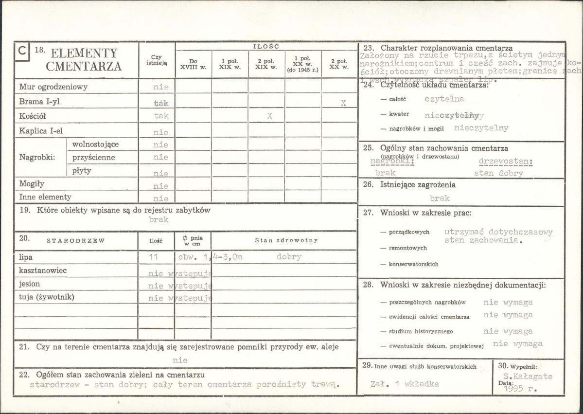Karta cmentarza, skan nr 2