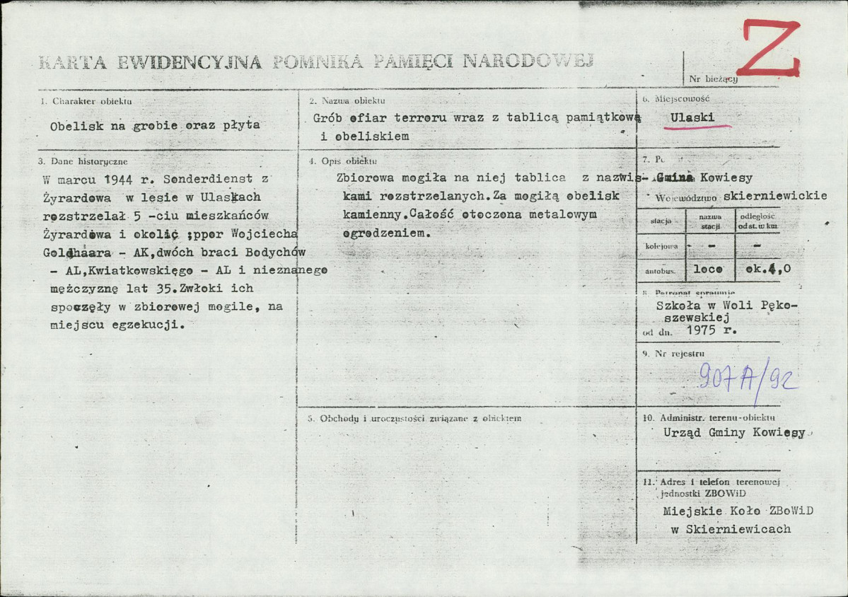 Karta cmentarza, skan nr 6