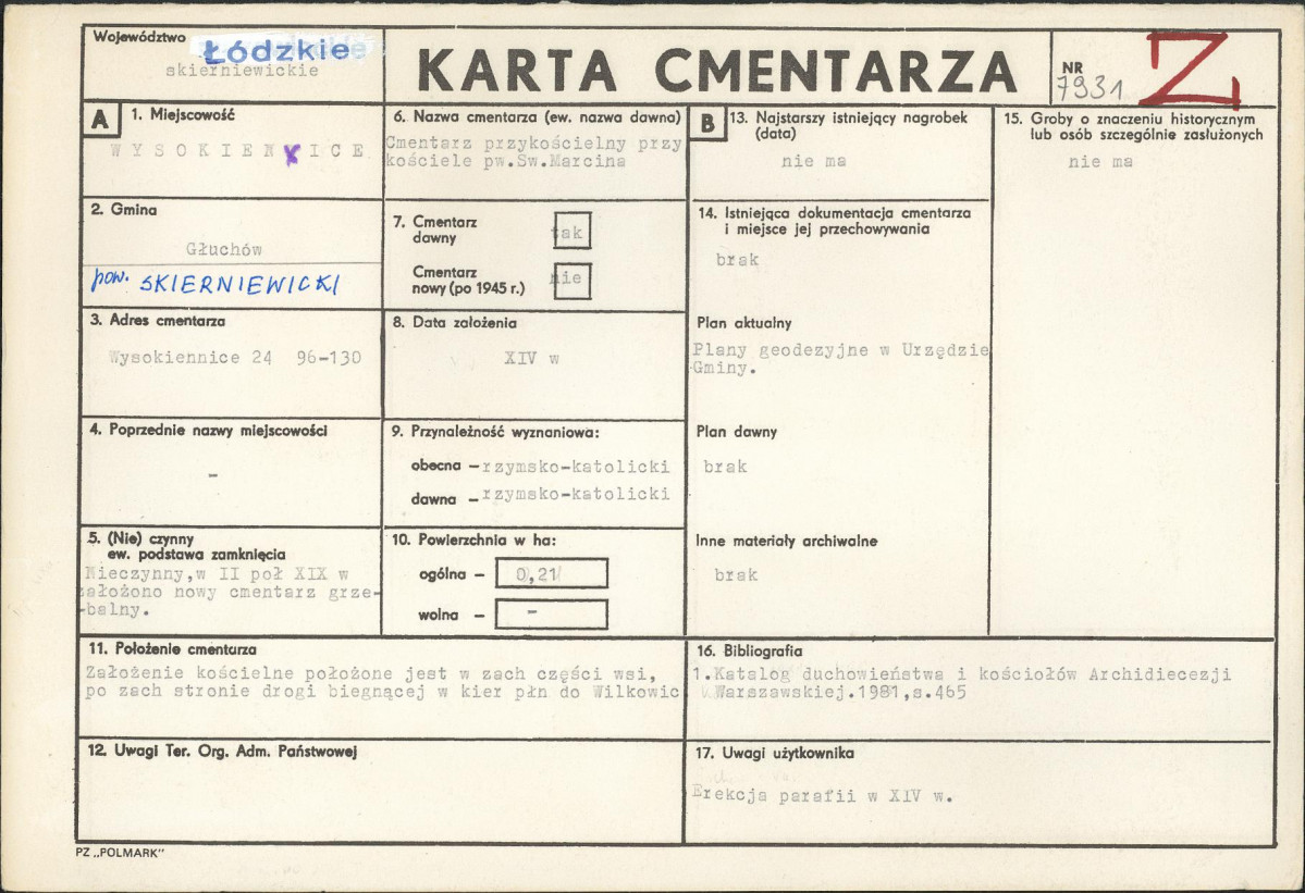 Karta cmentarza, skan nr 1