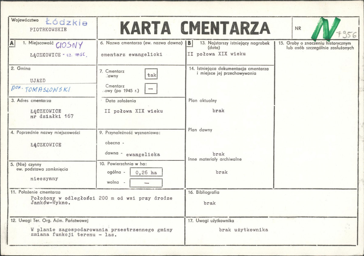 Karta cmentarza, skan nr 1