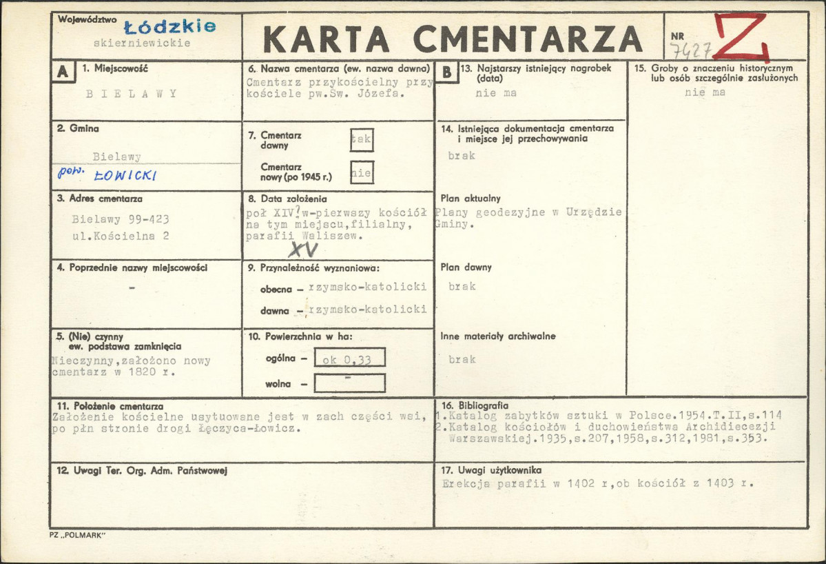 Karta cmentarza, skan nr 1