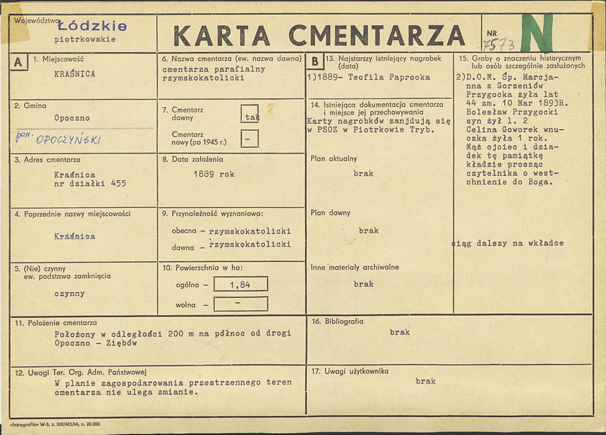 Karta cmentarza, skan nr 1