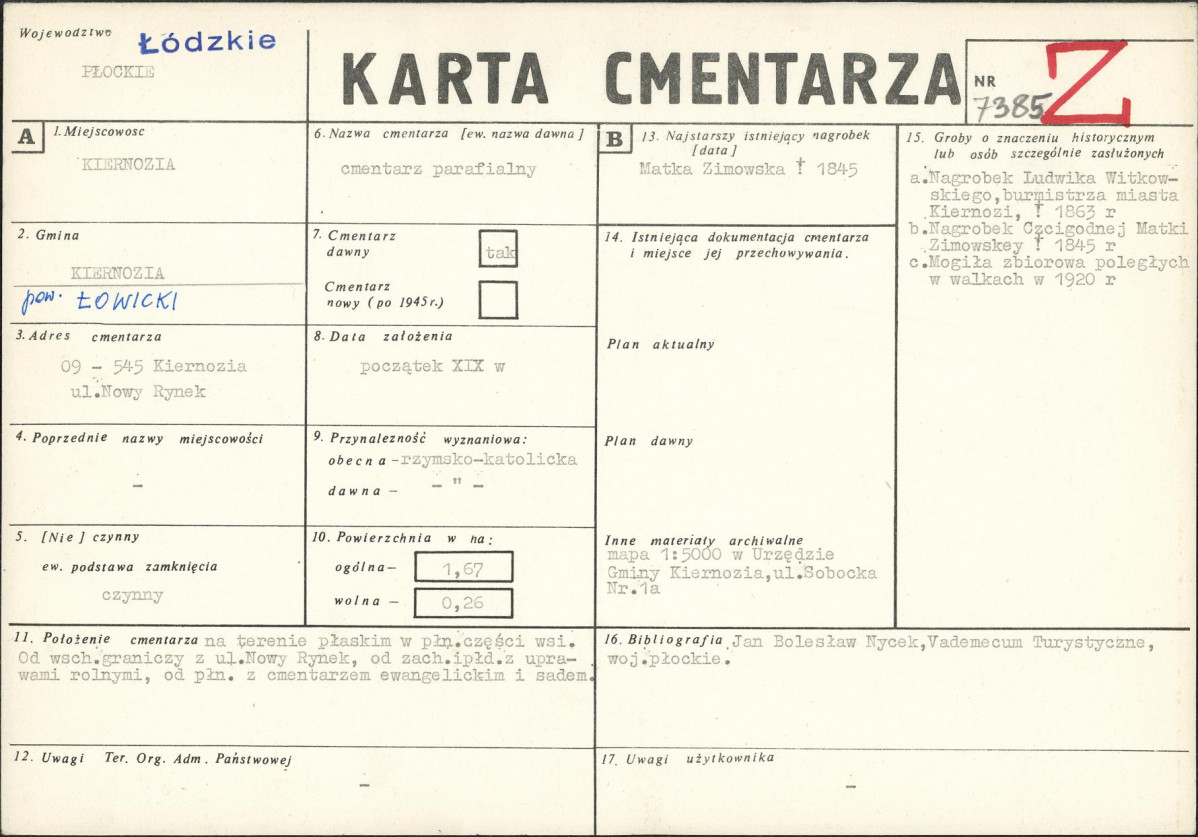 Karta cmentarza, skan nr 1