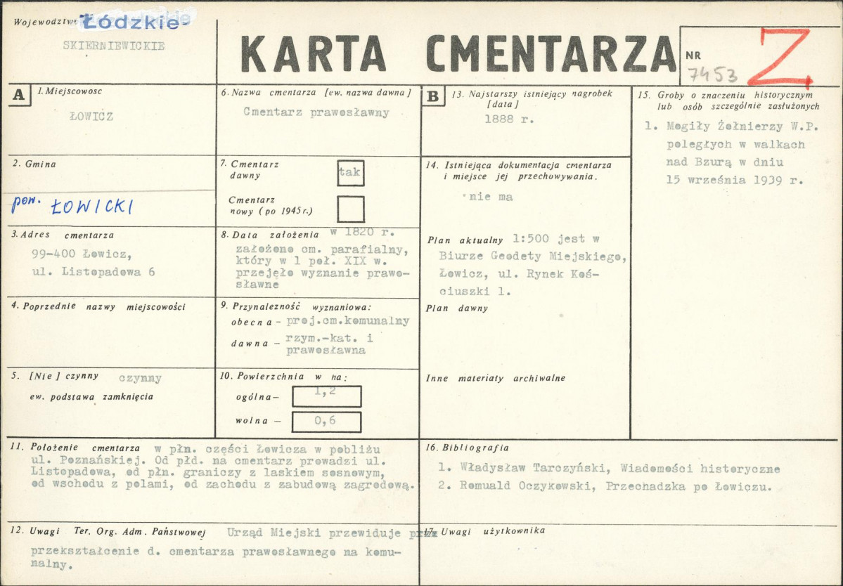 Karta cmentarza, skan nr 1