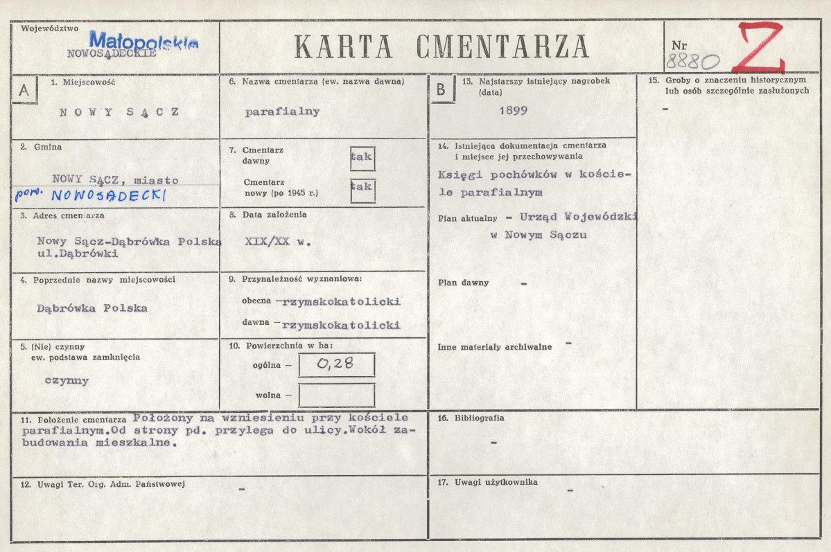 Karta cmentarza, skan nr 1