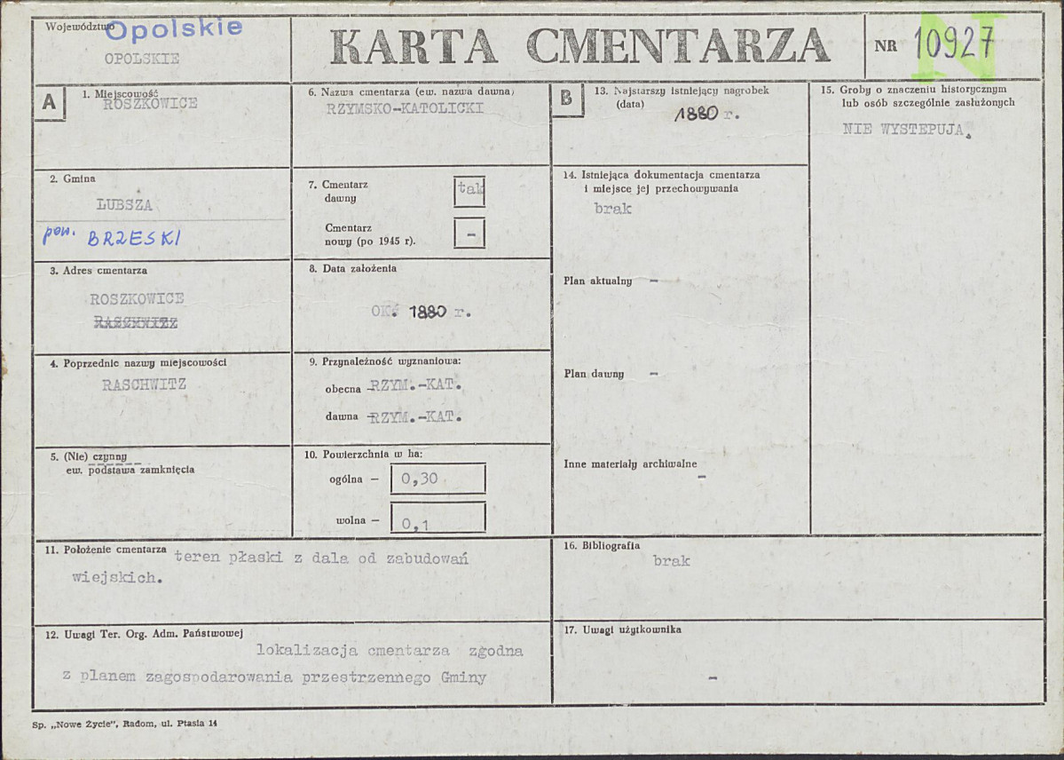 Karta cmentarza, skan nr 1