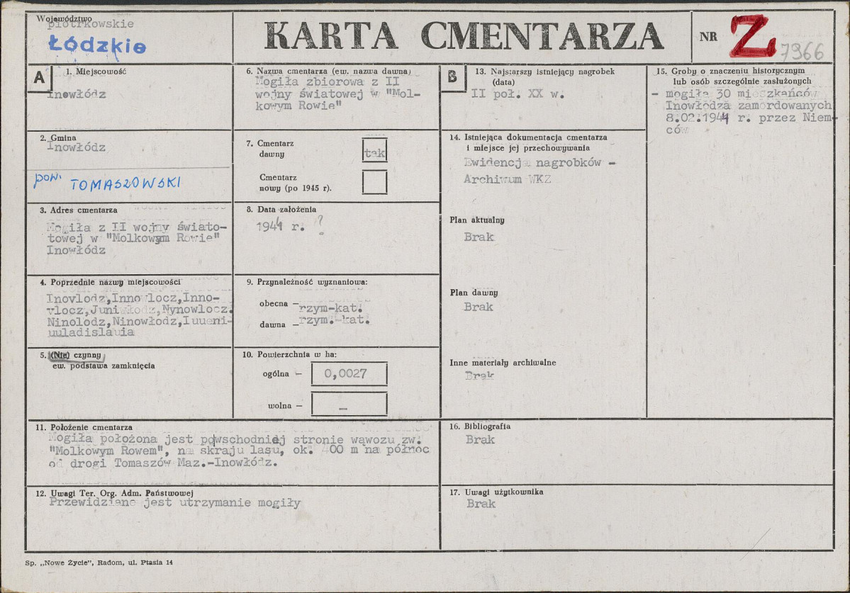 Karta cmentarza, skan nr 1