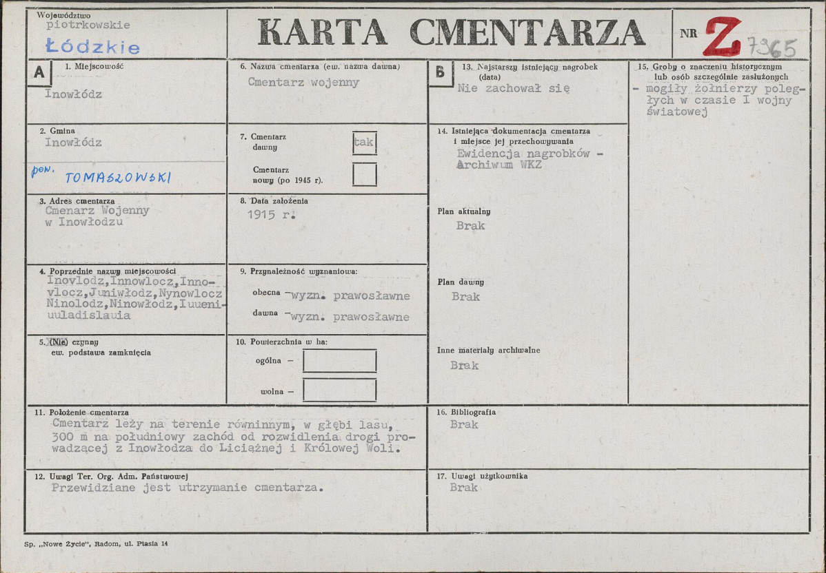 Karta cmentarza, skan nr 1