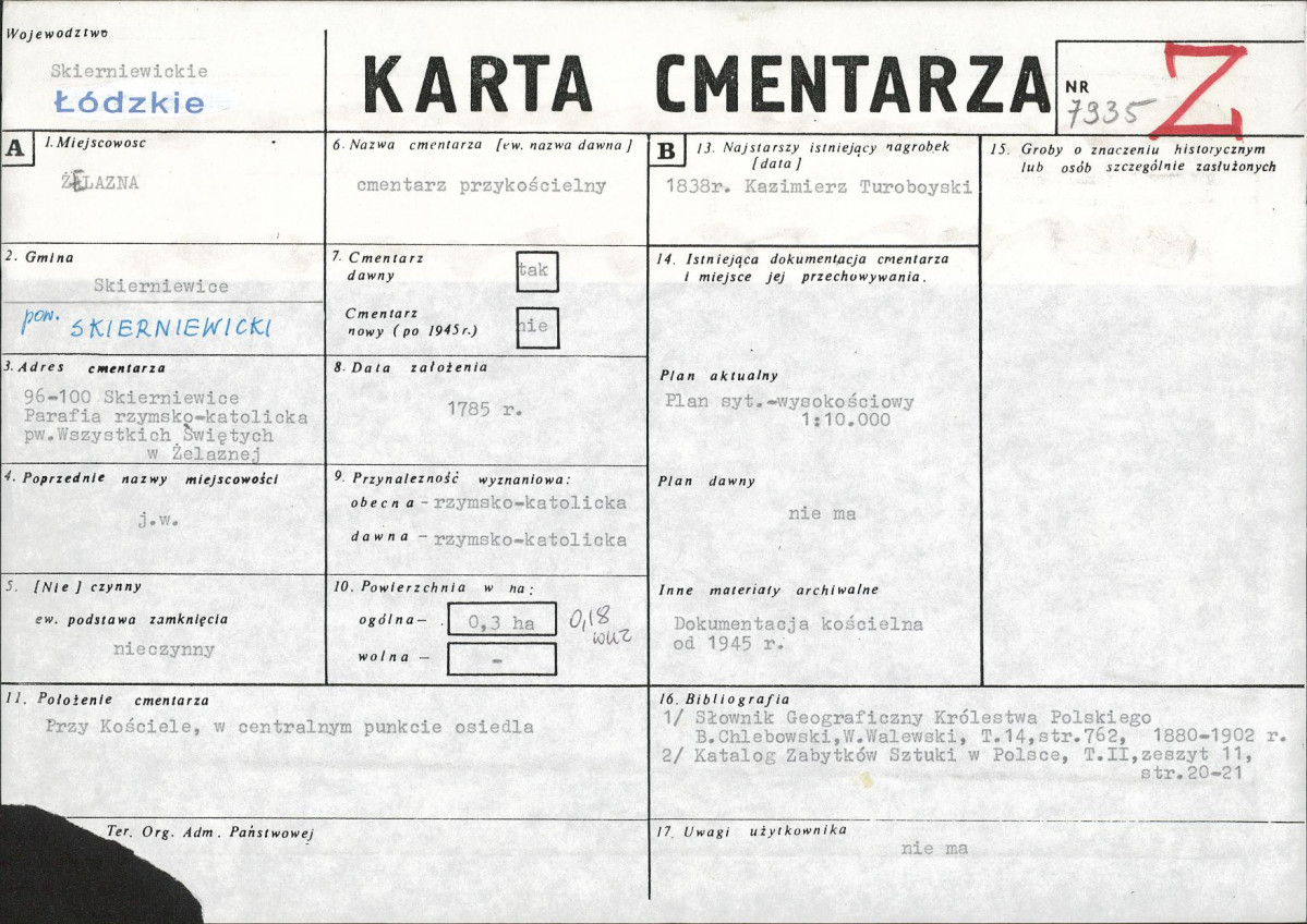 Karta cmentarza, skan nr 1