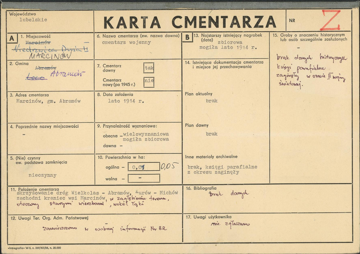 Karta cmentarza, skan nr 1