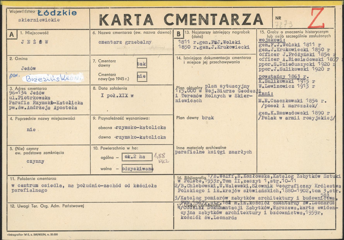 Karta cmentarza, skan nr 1