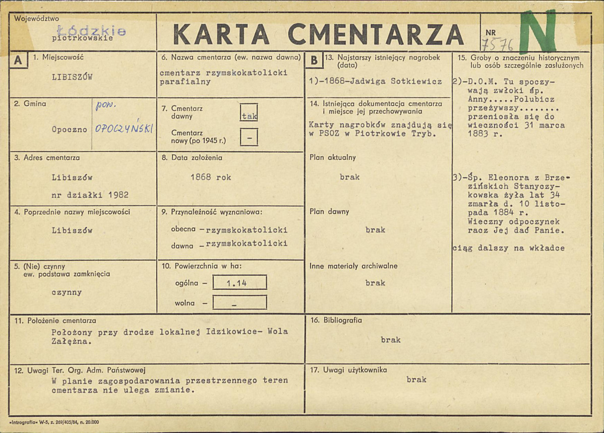 Karta cmentarza, skan nr 1