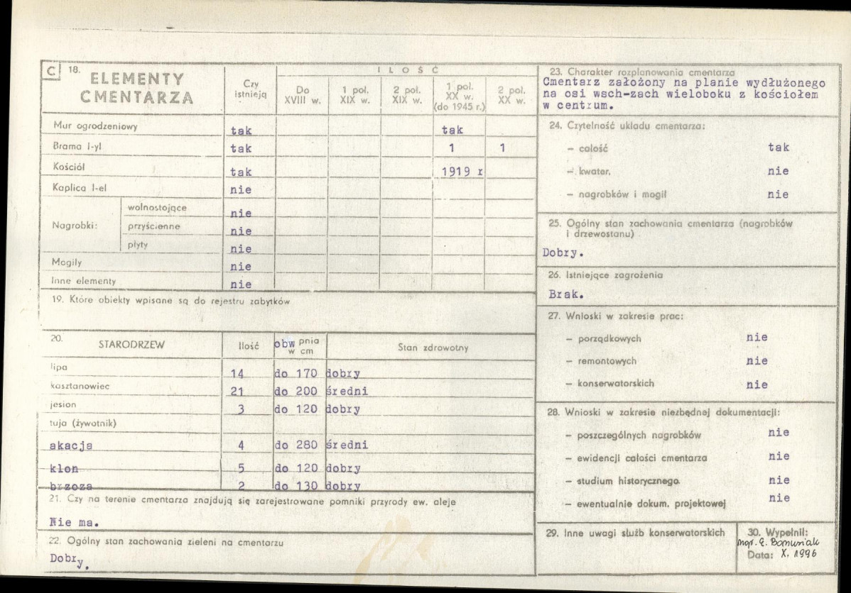 Karta cmentarza, skan nr 2