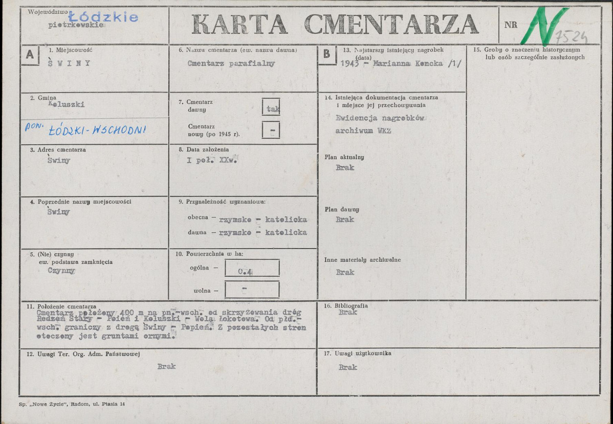 Karta cmentarza, skan nr 1