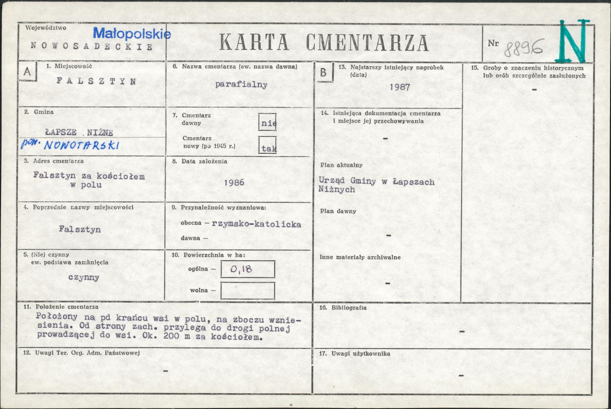 Karta cmentarza, skan nr 1