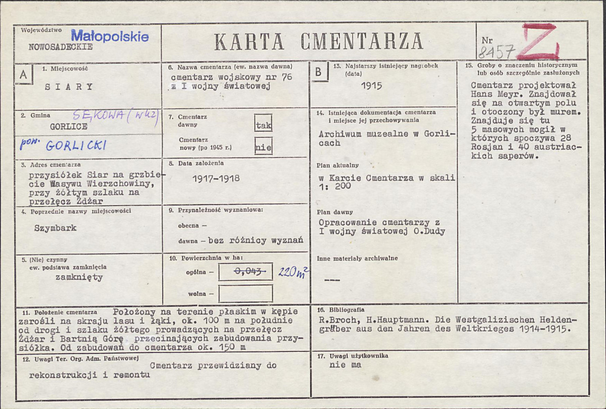 Karta cmentarza, skan nr 1