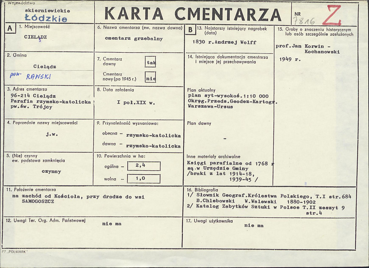 Karta cmentarza, skan nr 1