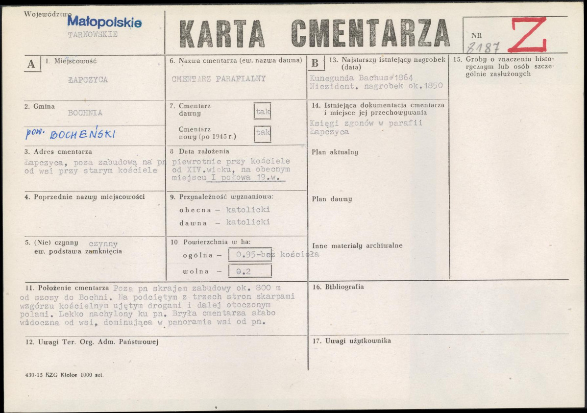 Karta cmentarza, skan nr 1