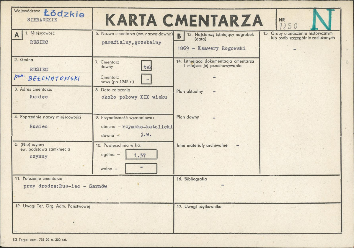 Karta cmentarza, skan nr 1