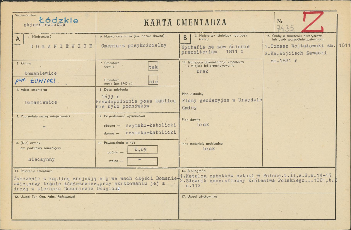 Karta cmentarza, skan nr 1