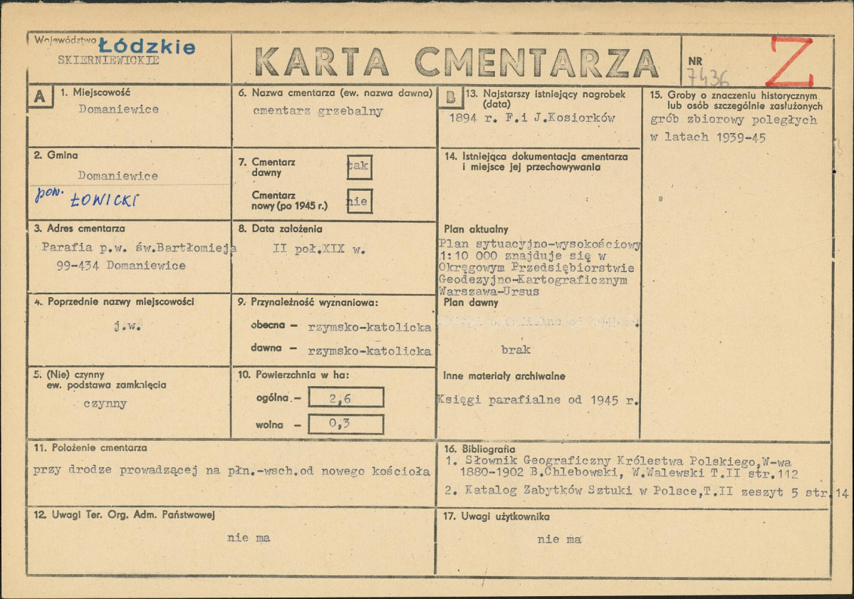 Karta cmentarza, skan nr 1