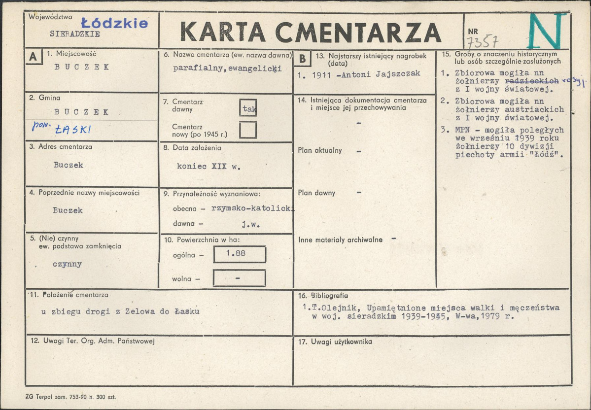 Karta cmentarza, skan nr 1