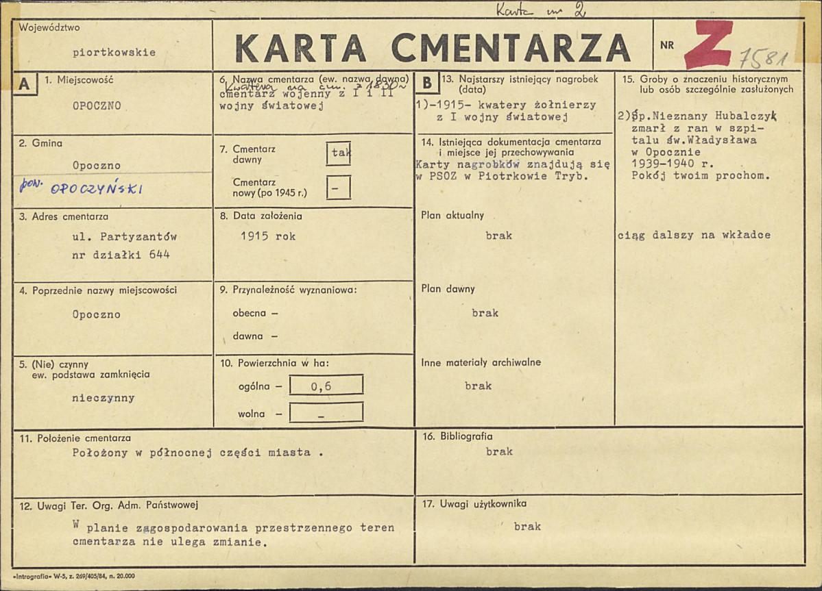 Karta cmentarza, skan nr 1