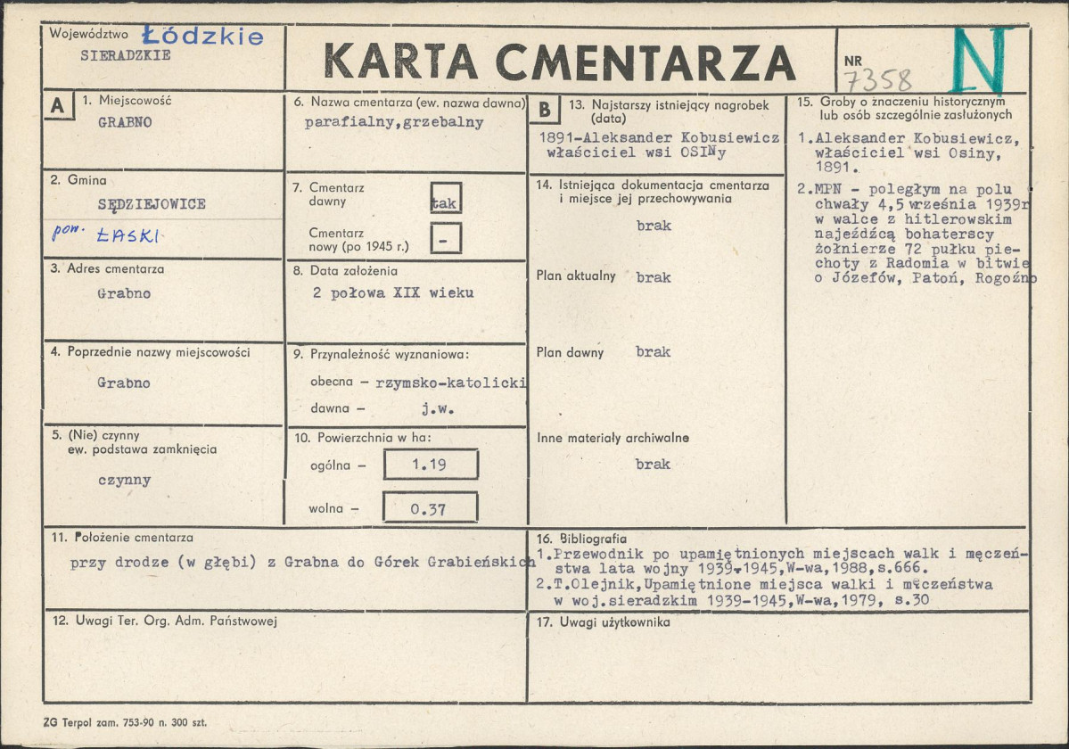 Karta cmentarza, skan nr 1