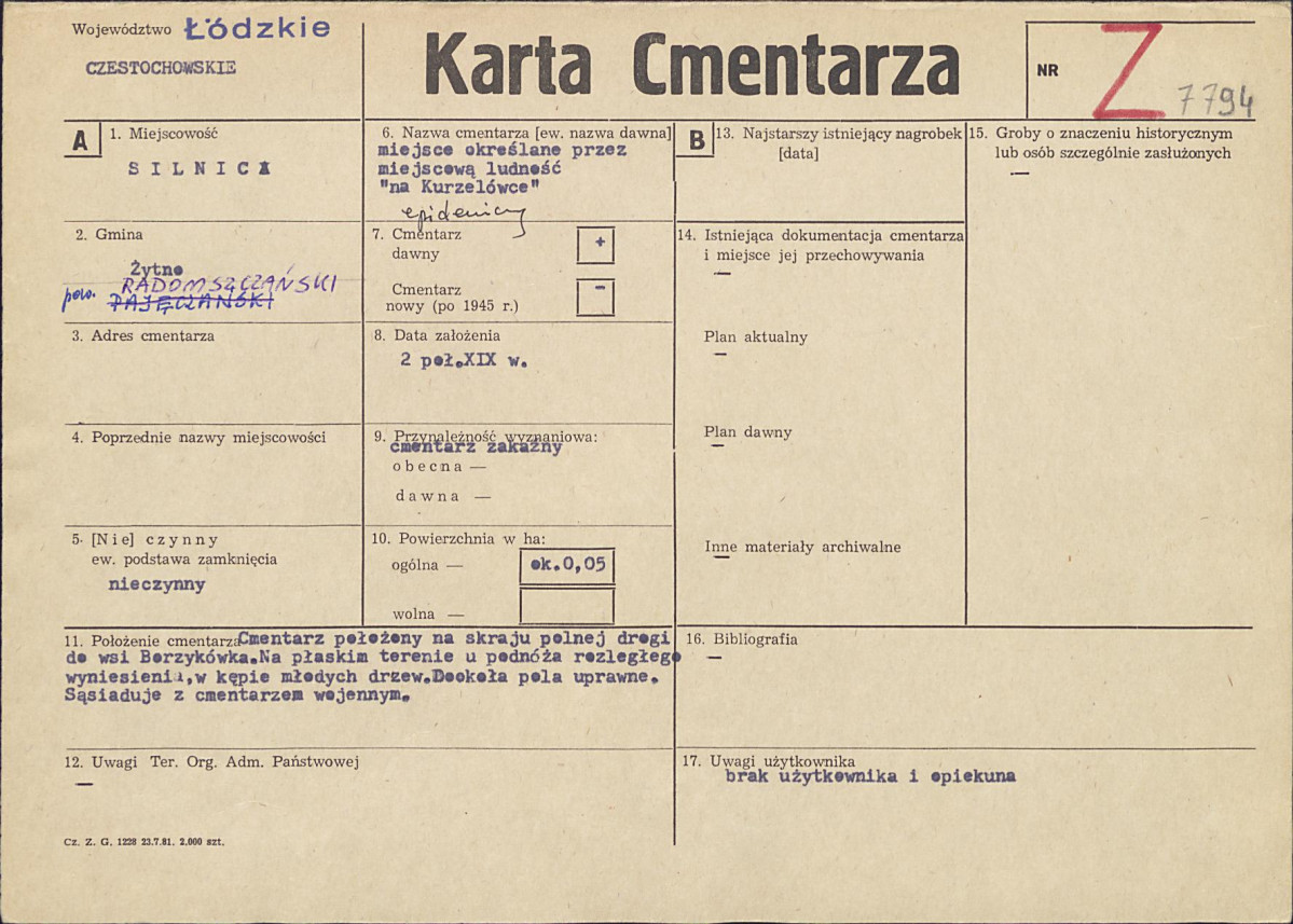 Karta cmentarza, skan nr 1