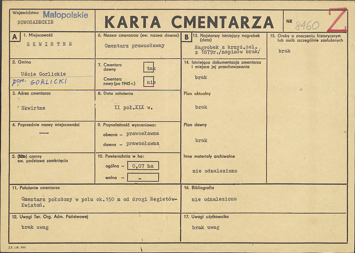 Karta cmentarza, skan nr 1