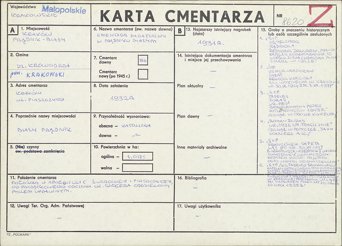 Karta cmentarza, skan nr 1