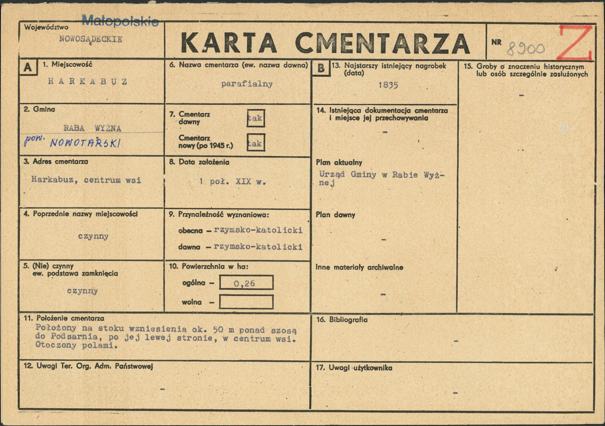 Karta cmentarza, skan nr 1