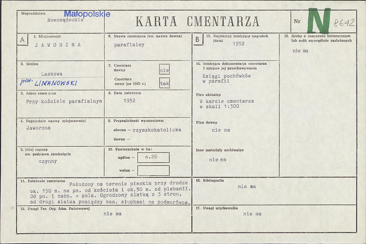 Karta cmentarza, skan nr 1