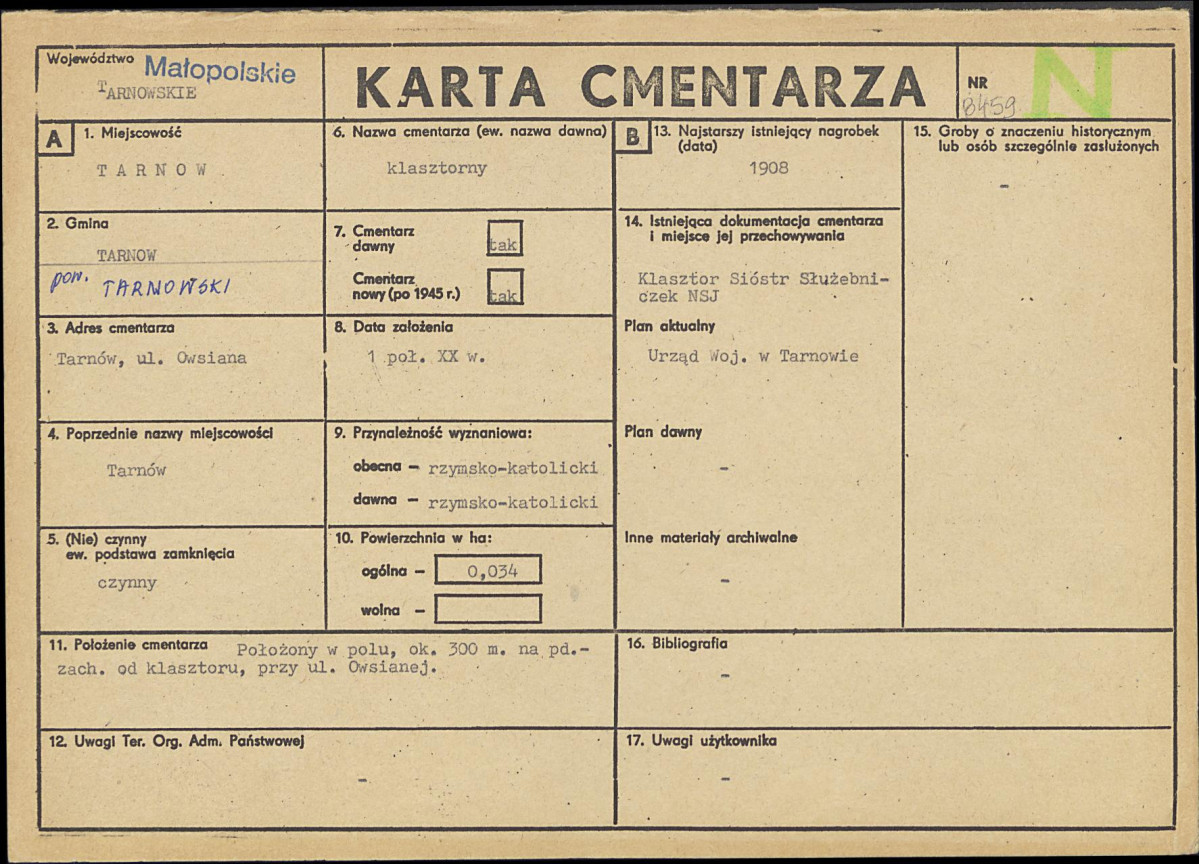 Karta cmentarza, skan nr 1