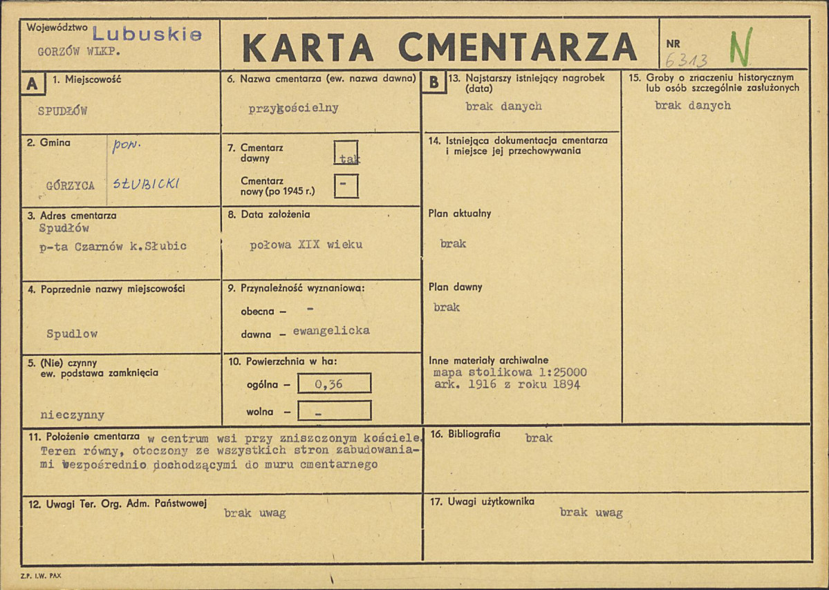 Karta cmentarza, skan nr 1