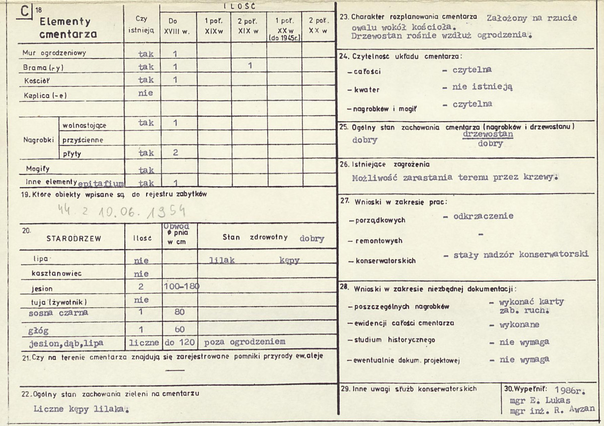 Karta cmentarza, skan nr 2