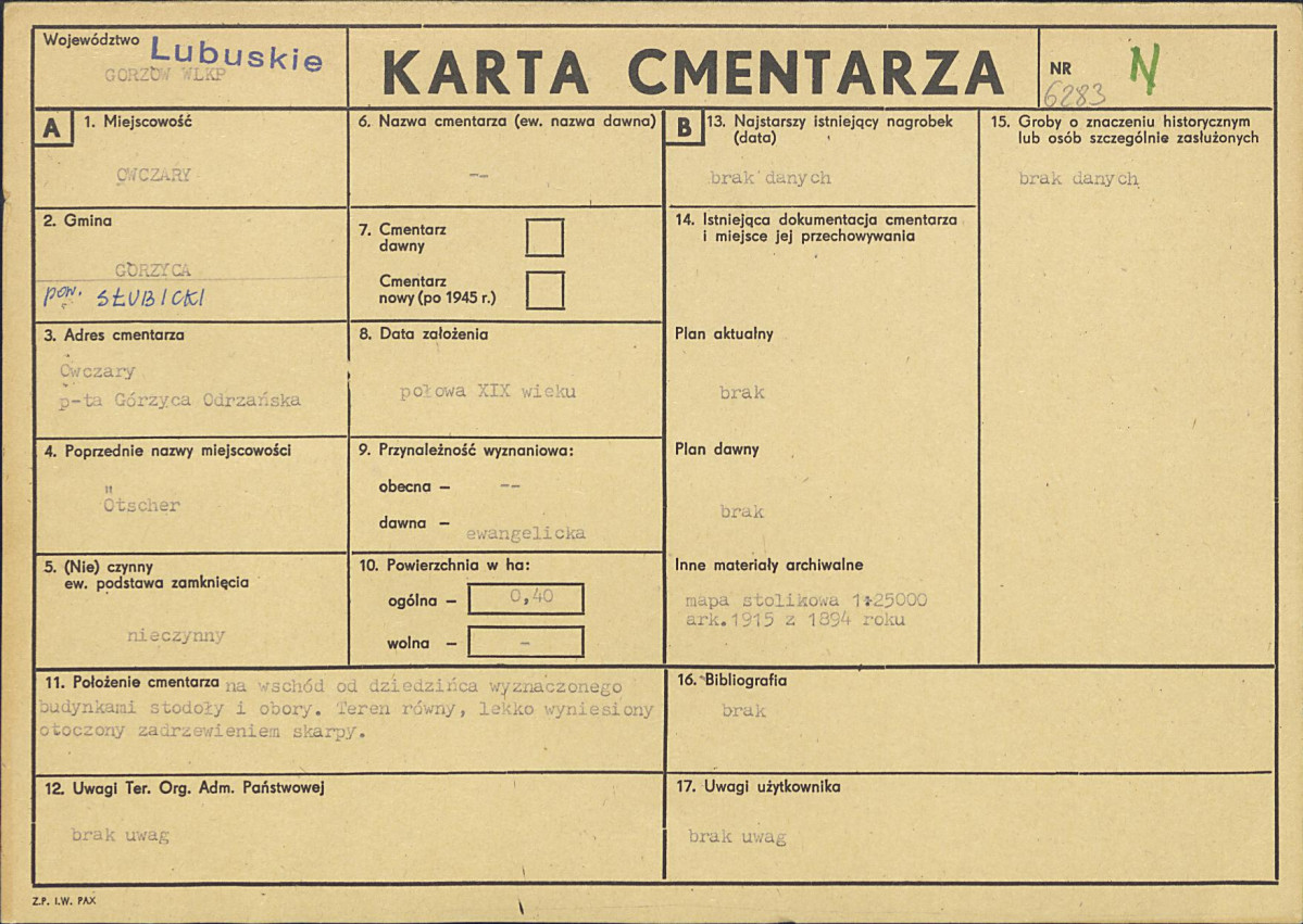 Karta cmentarza, skan nr 1