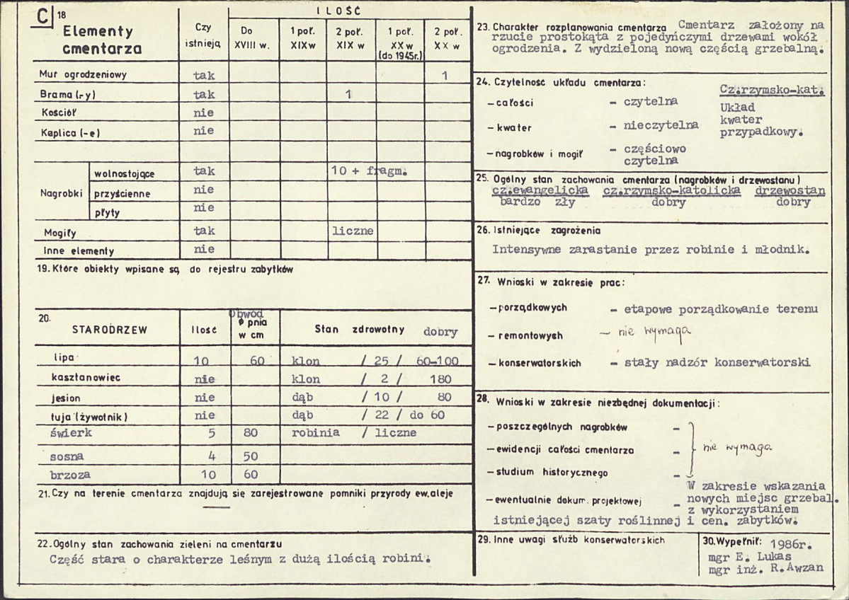 Karta cmentarza, skan nr 2