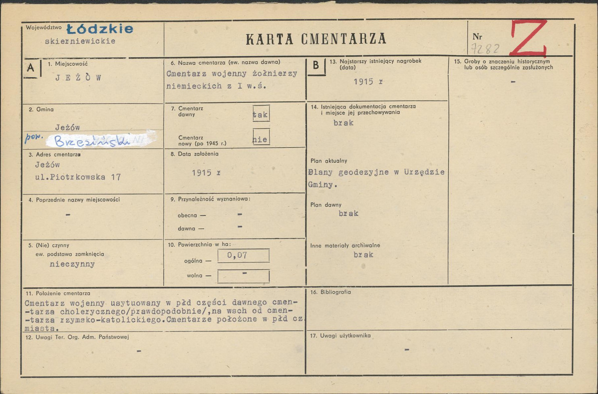 Karta cmentarza, skan nr 1