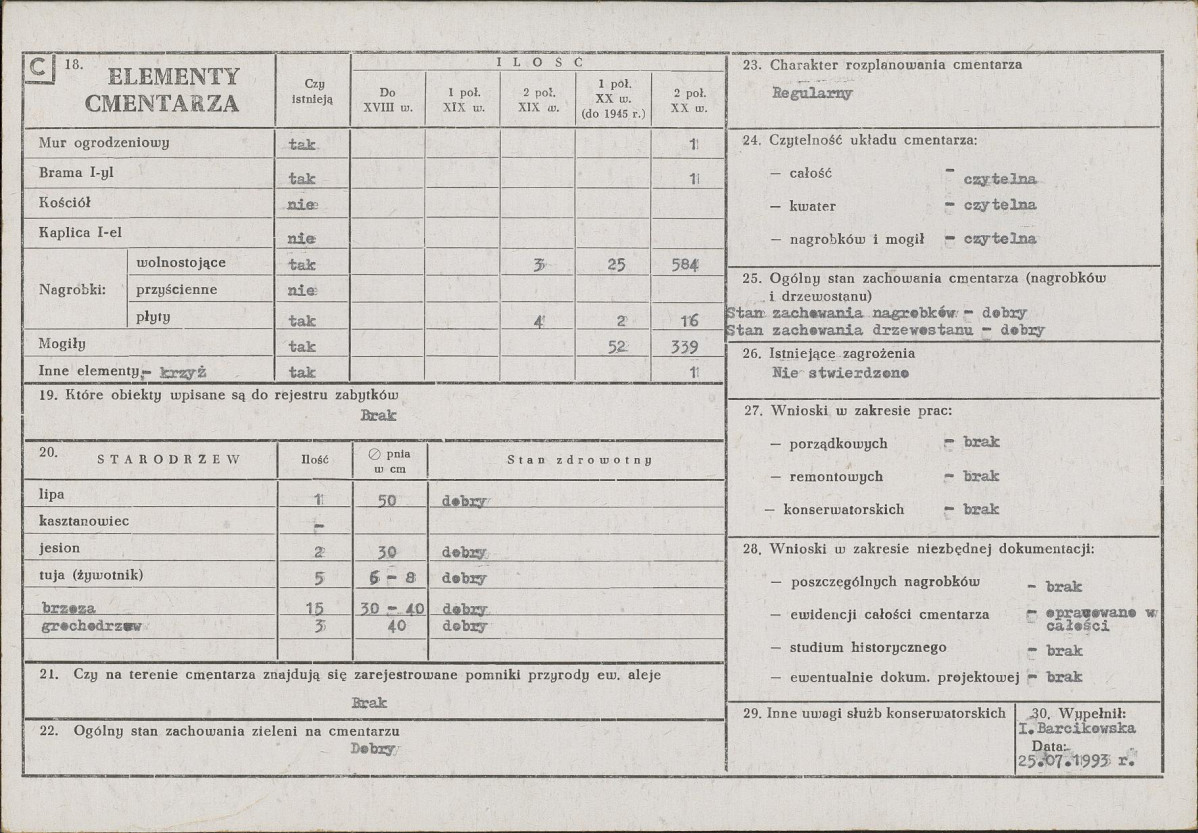 Karta cmentarza, skan nr 2