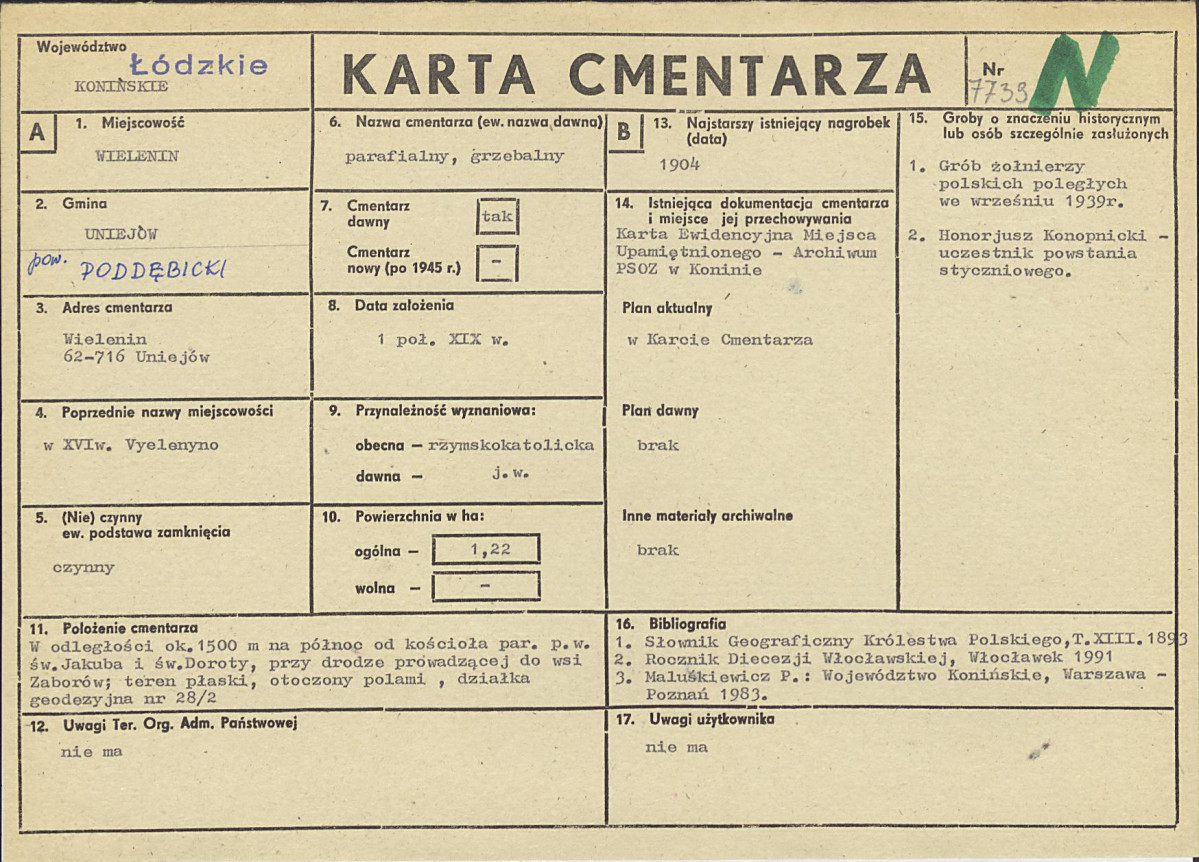 Karta cmentarza, skan nr 1