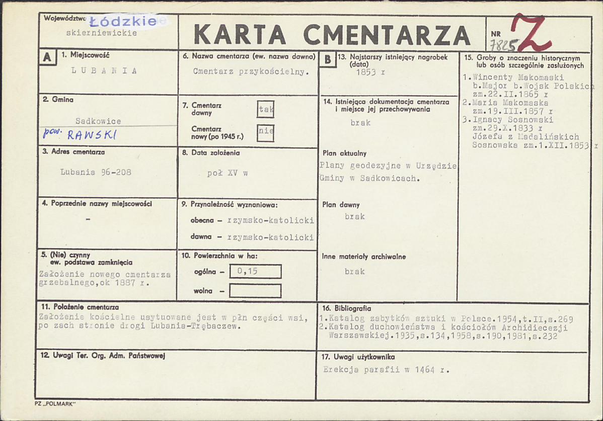 Karta cmentarza, skan nr 1