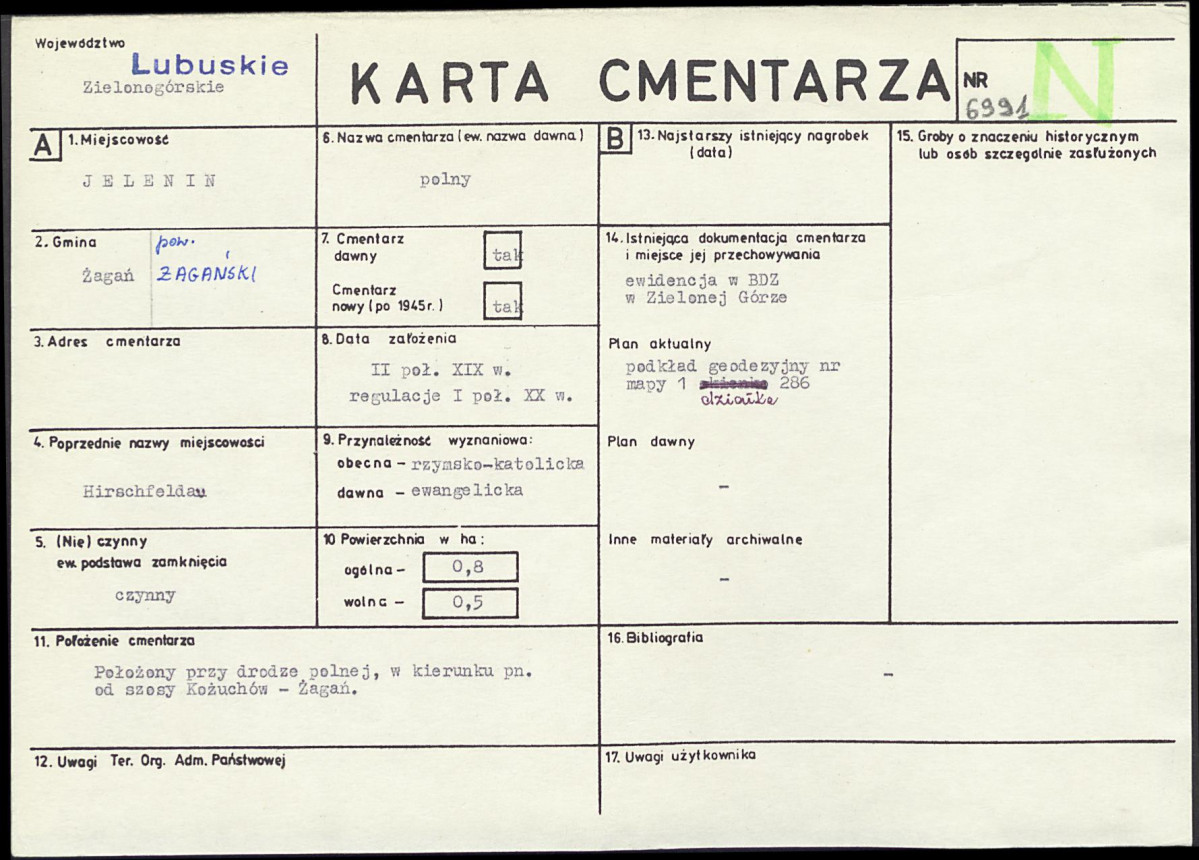 Karta cmentarza, skan nr 1